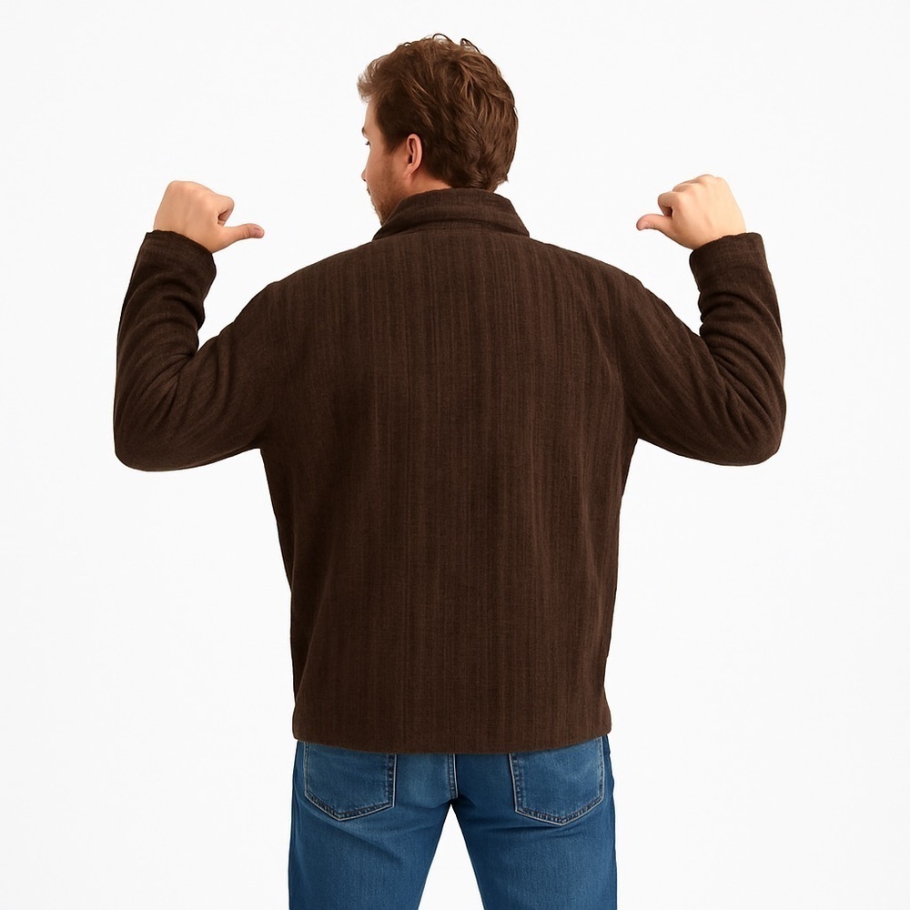 CONCEPTS by CLAIBORNE Vintage Chocolate Brown Velour Pull Over Sweater Size XL - Picture 2 of 9